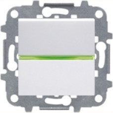 Выключатель одноклавишный с подсветкой, 16А, АВВ Зенит (белый)