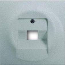 Лицевая панель для розетки телефонной/компьютерной на 1 коннектор, ABB Impuls (серебристый металлик)