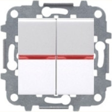 Переключатель двухклавишный промежуточный с подсветкой, 16А, ABB ZENIT (белый)