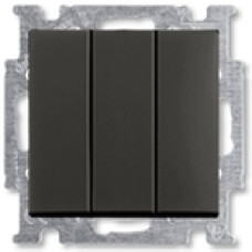 Выключатель трехклавишный ABB Basic 55 (шато-черный)