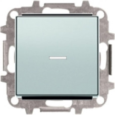 Переключатель одноклавишный с подсветкой, 10А, с клавишей ABB Sky (серебристый алюминий)