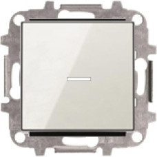 Выключатель одноклавишный с подсветкой, 10А, с клавишей ABB Sky (белое стекло)