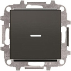 Выключатель одноклавишный с подсветкой, 10А, с клавишей ABB Sky (черный бархат)