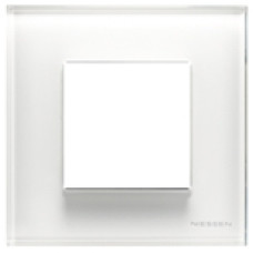 Одноместная рамка, ABB ZENIT (белое стекло)