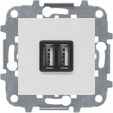 Механизм USB зарядного устройства, 2х750 мА / 1х1500 мА, Zenit (белый)