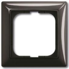 Одноместная рамка с декоративной накладкой ABB Basic 55 (шато-черная)
