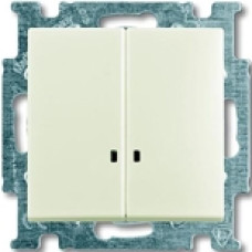 Выключатель двухклавишный с подсветкой ABB Basic 55 (шале-белый)