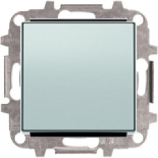 Переключатель одноклавишный проходной (перекрёстный), 10А, с клавишей АББ Скай (серебристый алюминий)