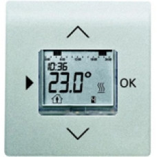Терморегулятор (термостат) электронный для тёплых полов, с таймером, 16А/250В, с лицевой панелью ABB Impuls (серебристый металлик)