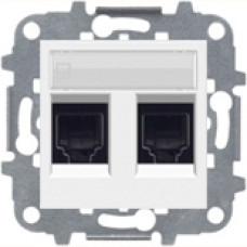 Розетка компьютерная двойная, 8 контактов, категория 6UTP, ABB ZENIT (белая)