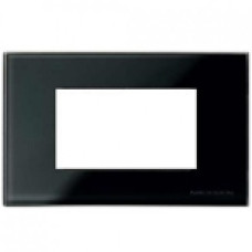 Четырехмодульная рамка итальянского стандарта, ABB ZENIT (черное стекло)