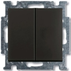 Выключатель двухклавишный ABB Basic 55, простой (шато-черный)