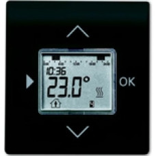 Терморегулятор (термостат) электронный для тёплых полов, с таймером, 16А/250В, с лицевой панелью ABB Impuls (черный бархат)