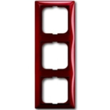 Трехместная рамка с декоративной накладкой ABB Basic 55 (красная)
